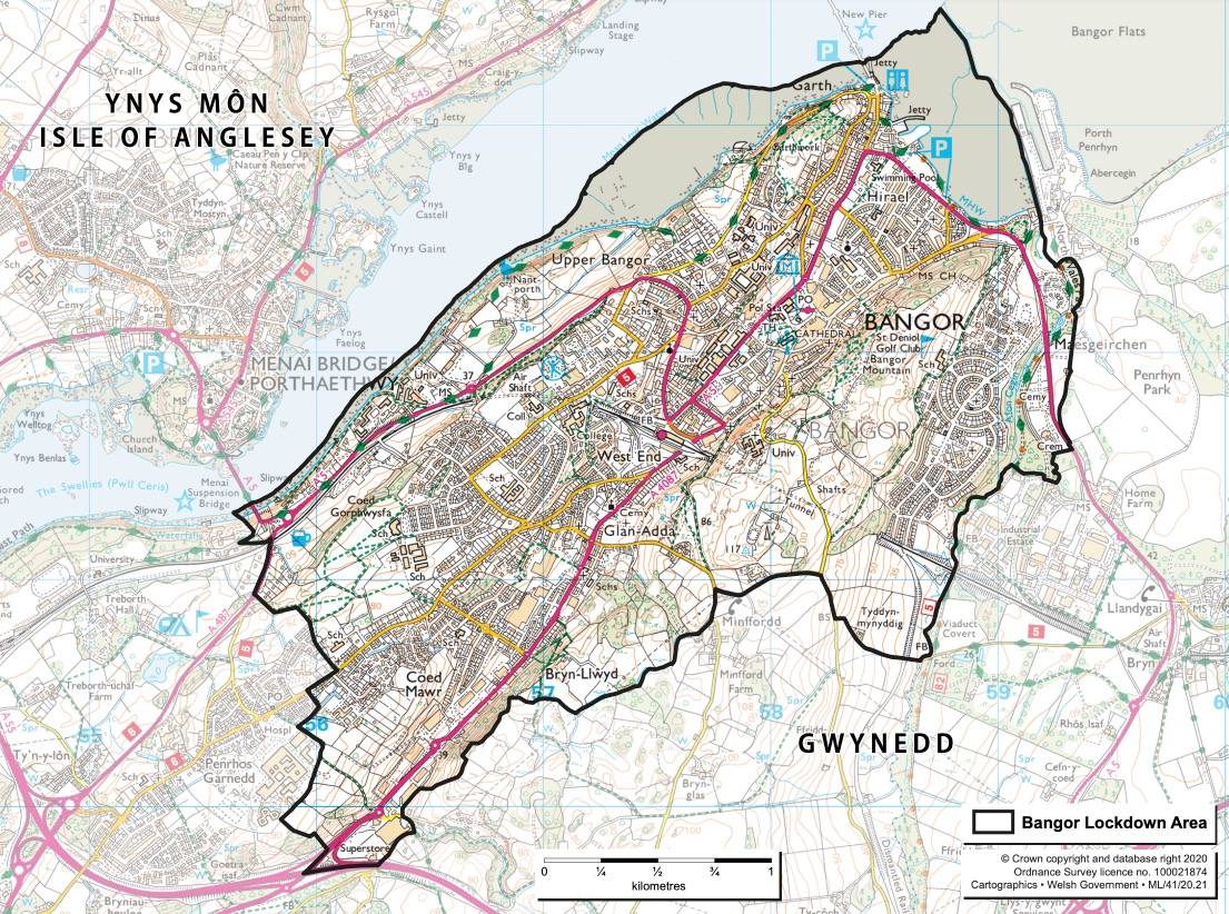 Map Of Bangor North Wales Updated: Bangor To Enter Local Lockdown From 6Pm Saturday "To Control  Outbreak" - North.wales