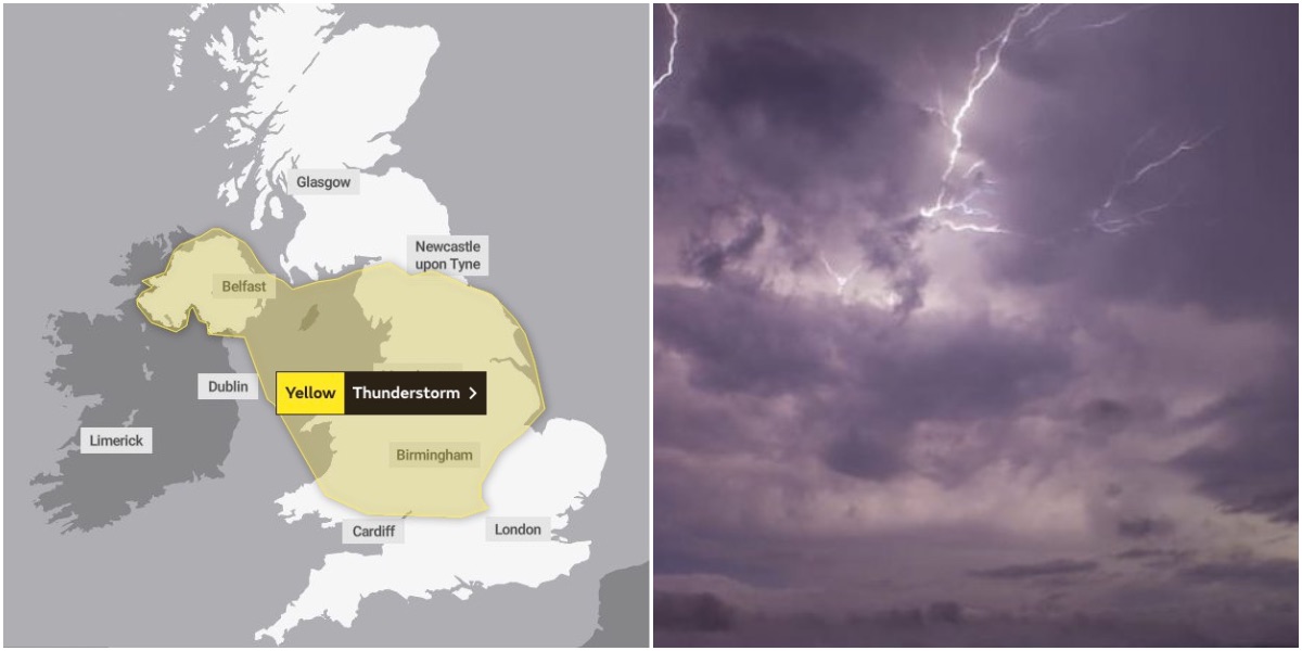 Yellow weather warning for thunder and lightning in North Wales this afternoon
